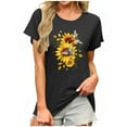 thumbnail image 2 of POROPL Sunflower Shirts for Women Cotton Womens Graphic T Shirts Short Sleeve Tee Tops, 2 of 6