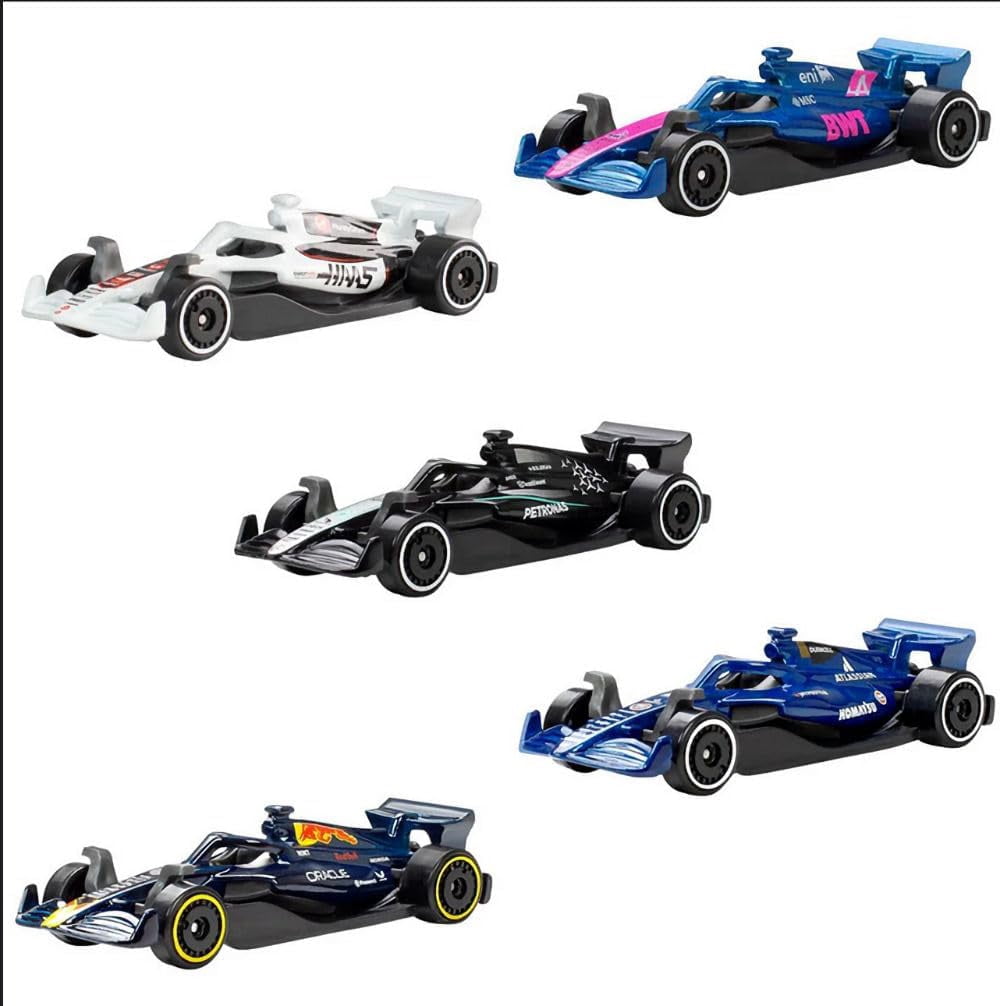 Hot Wheels Formula 1 Die-Cast Cars Bundle of 2 x 5-Pack, F1 2024 and 2025 Teams, Ages 3+
