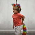 thumbnail image 3 of Rainbow Unicorn Dress Up Kit Tail Horn Ears Headband 2 Pc Halloween Costume Set, 3 of 4