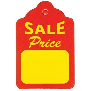 Fluorescent Neon Blank Strung Merchandise Pricing Tags with String, 5 Tags,  1.1 W x 1.75 H, 100 Pack 