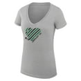 thumbnail image 2 of Women's G-III 4Her by Carl Banks  Heather Gray Dallas Stars Super-Slim Fit Lightweight Heart V-Neck T-Shirt, 2 of 3