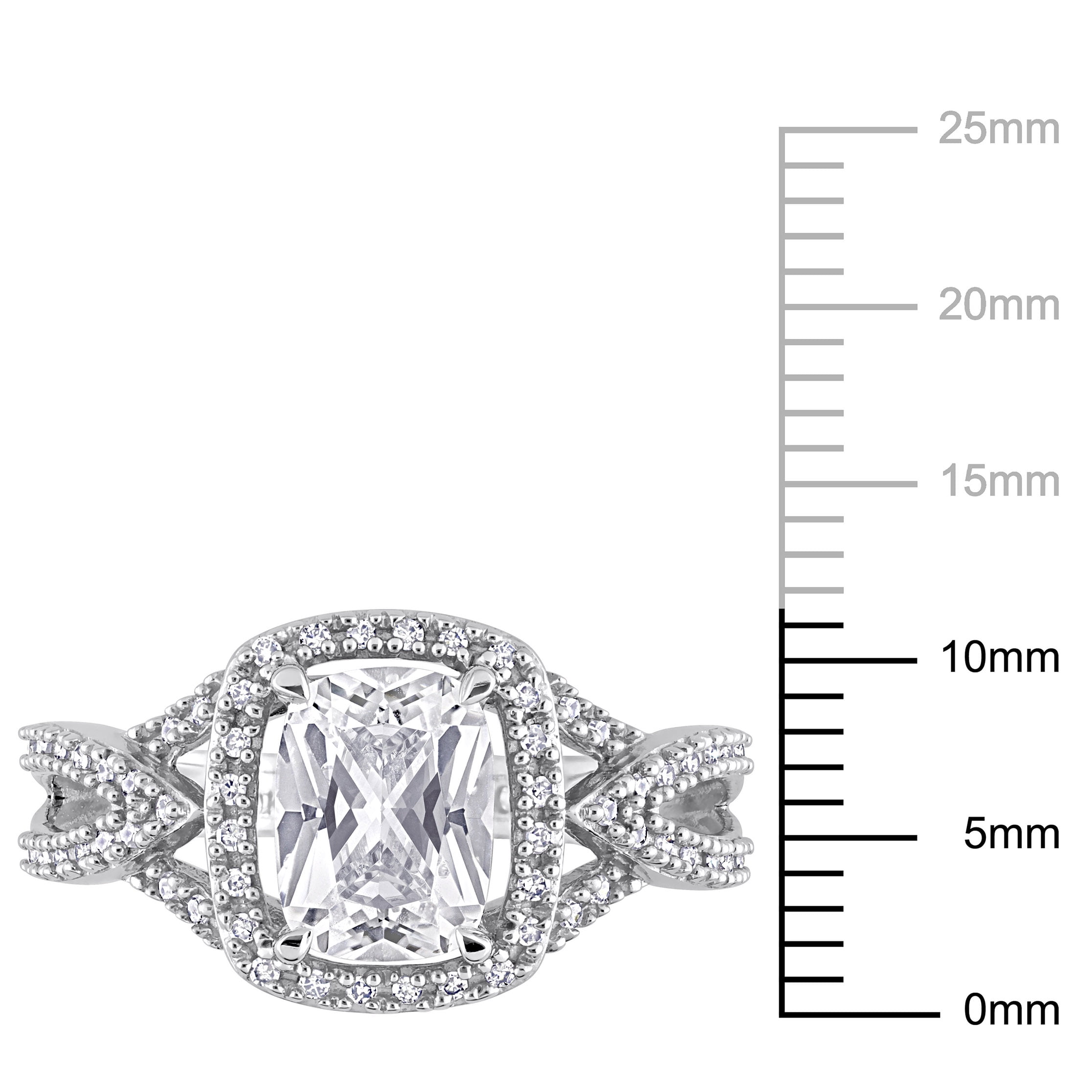 Everly Women's Created Sapphire 10k White Gold Ring