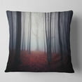 thumbnail image 2 of Designart Dark Spooky Misty Forest - Landscape Photo Throw Pillow - 18x18, 2 of 5