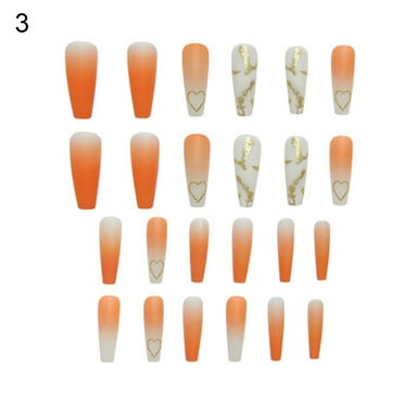 Extra Long Fake Glue Press on Butterfly False Nails Coffin for Women ...