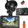 thumbnail image 1 of PEACNNG Dash Cam Front 2K with 64 GB SD Card 1440P Quad HD Dash Camera  Cars with Superb Night Vision 3‘‘ Screen 170° Wide Angle G-Sensor WDR Loop Record, 1 of 8