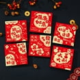 thumbnail image 6 of Hariumiu 6 Pcs Square Red Envelopes Lucky Money Packets with Golden Embossed Patterns Chinese New Year Auspicious Red Envelopes for Spring Festival Weddings Birthdays, 6 of 8