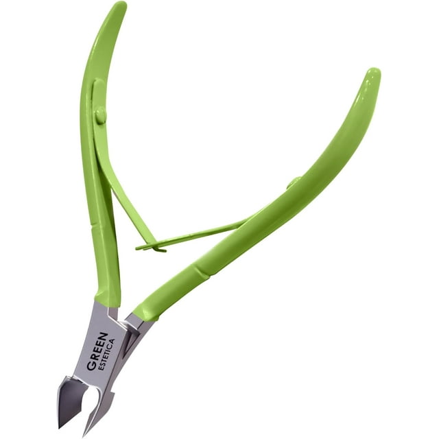 Coupe-cuticules Professionnel Temogu en Acier Inoxydable avec Lames de Mâchoire Tranchantes, Coupe-Cuticules, Pousse-Cuticules, Outils de Manucure avec Double Ressort pour Enlever les Cuticules des Ongles (Vert)