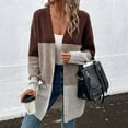 thumbnail image 4 of Sakmal Plus Size Fall Cardigans for Women V Neck Brown Sweater Warm Women's Sweater L, 4 of 8