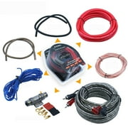 4 Gauge Car Audio Wiring Kit, 2300W Amplifier Install Cable Set with ANL Fuse, RCA & Speaker Wires, Complete for Subwoofer & Amp Systems