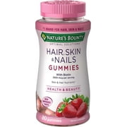 Nature's Bounty Optimal Solutions Hair, Skin and Nails Gummies with Biotin, Strawberry Flavored 80 ea (Pack of 4)