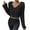 B_ Black, variant on Women's Fuzzy Fleece Long Sleeve V Neck Crop Sweater Casual Plain Slim Fit Warm Knitwear Sweater Tops Beige M