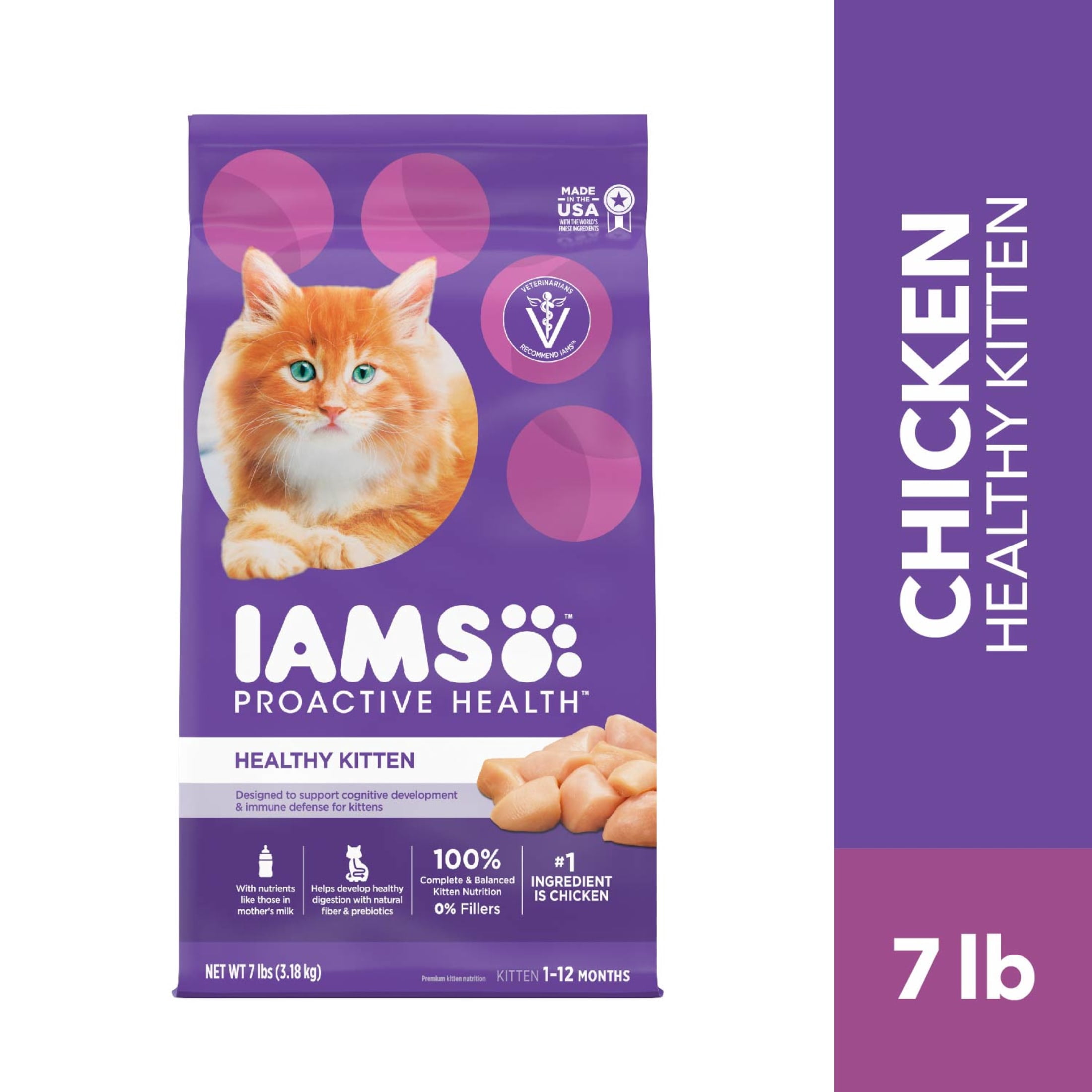 Iams Proactive Health Chicken Dry Cat Food For Kittens, 7 Lb Bag