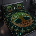 thumbnail image 3 of Flagwix 3 Pieces King Size Quilt Sets, Tree Of Life Quilt Bedding Set Norse Mythology BNN272QS, Bedspread Coverlets with 2 Pillow Shams for Bedroom, Home Decor - 91" x 102", 3 of 4