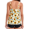 thumbnail image 4 of Ynynloco Tankini Swimsuits for Women 2026 Two Piece Tummy Control Modest Flowy Bathing Suit, Floral Flowy Swim Tops with Short Swimwear, 4 of 7
