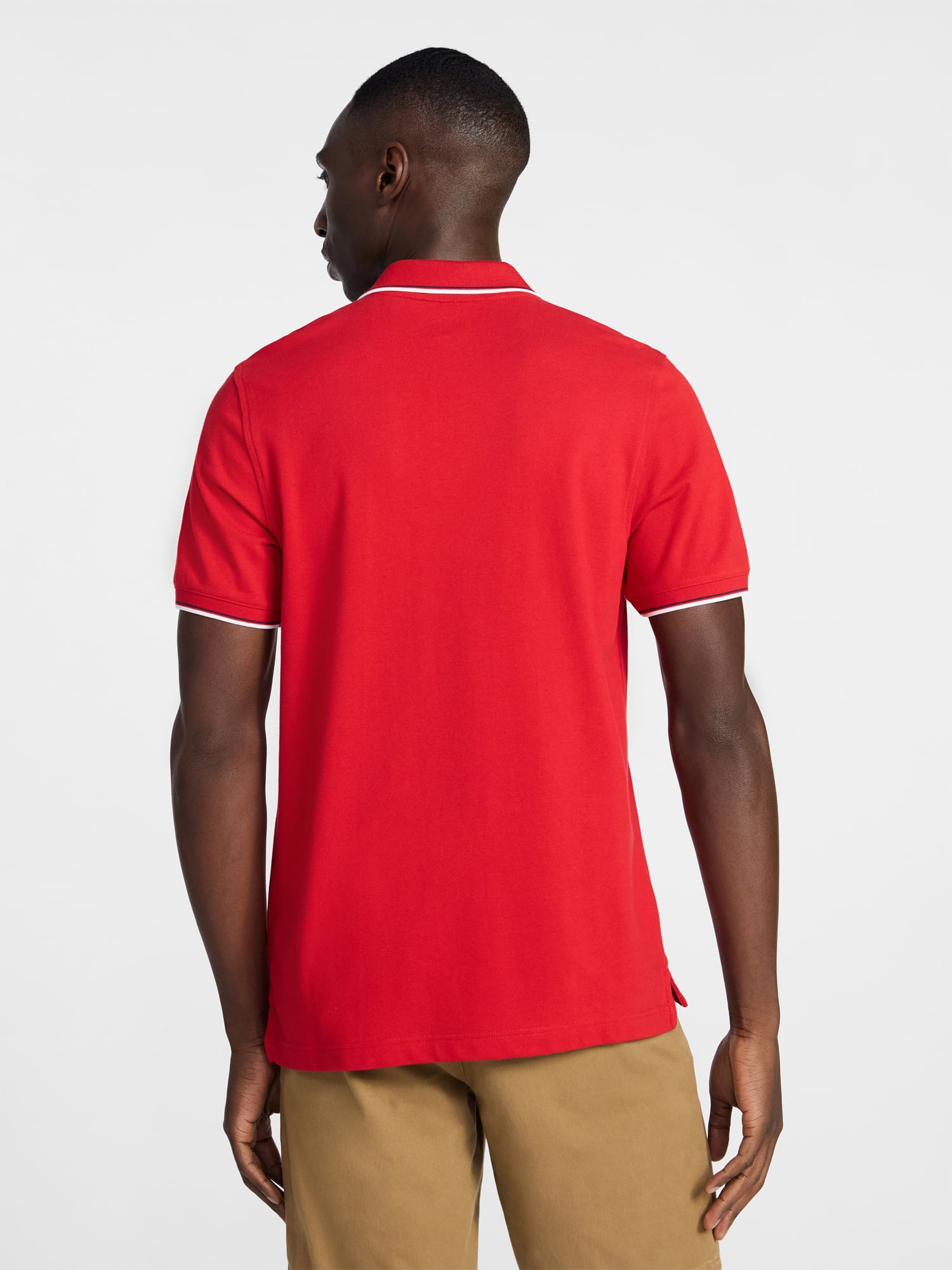 George Men's and Men's Big & Tall Tipped Pique Polo Shirt with Short Sleeves, Sizes XS-5XL, LT-3XLT