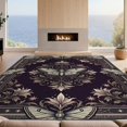 thumbnail image 2 of Design&I 4'x6' Washable Area Rug Pet Friendly & Non-Slip Built-In Grip Gothic Layout Motifs Botanical Scroll Border Wildlife Vintage Moth Refined for Reading Nook, Bedroom, 2 of 7