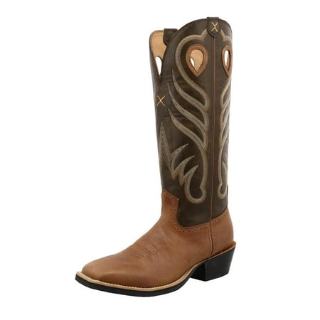 

Twisted X Boots MBK0035 Men s Twisted X Buckaroo Buff Tan Vamp with 15 Burnt Olive Shaft Cowboy Boot Tan 10.5 D
