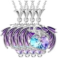 thumbnail image 1 of Cadenas con Dije DragónNeck01 4 Pzas Collar Dragón/Corazón Plata/Morado Metal. High Monaco MXRGK-004, 1 of 5