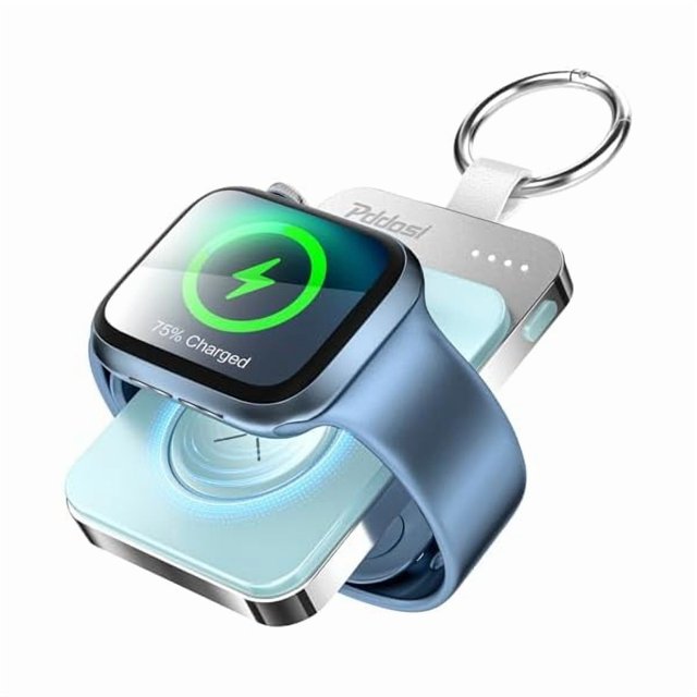 HAYANPortable Wireless Charger for Apple Watch, 1500mAh Magnetic iWatch Charger Travel, Portable Watch Charger Keychain Power Bank for iWatch Series 10/9/8/7/6/5/4/3/2/SE/Ultra, Men Women Gift