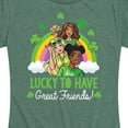 thumbnail image 3 of Barbie - St. Patrick's Day Lucky To Have Great Friends - Women's Short Sleeve Graphic T-Shirt, 3 of 5