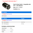 thumbnail image 2 of Push To Start Switch - Compatible with 2011 - 2013 Mazda 6 2012, 2 of 2