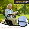 thumbnail image 4 of Déambulateur à Roulettes Pliant avec Siège Grand pour Aînés, Roues de 8 Pouces et Sac de Rangement Pratique, Hauteur de Poignée Ajustable, Supporte jusqu'à 300 Lb, Noir, 4 of 8