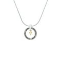 thumbnail image 2 of Delight Jewelry Goldtone Super Mini Simple Cross Gymnastics Mom Ring Charm Necklace, 18", 2 of 4