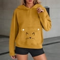 thumbnail image 6 of XPMWRP Cute Cat Sweatshirt for Women Casual Graphic Hoodie Fashion Animal Print Long Sleeve Pullover Oversized Tops Yellow S, 6 of 8