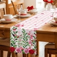 thumbnail image 5 of Valentine's Day Table Runner 70 Inches Long Farmhouse Dress Scarves, Pink Red Roses Love Heart Eucalyptus Plaid Dining Tablerunner for Coffee Table/Kitchen Island/Party Décor, 13" x 70", 5 of 8
