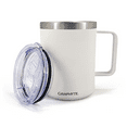 thumbnail image 3 of GRAPHYTE Double Wall Vacuum Insulated Stainless Steel Mugs with Handle and Slider Lid, White (12oz), 3 of 6