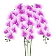 thumbnail image 1 of Uxcell 3-Pack Flores de Orquídea Artificial 9 Pétalos Grandes 37 Pulgadas Ramo de Seda Phalaenopsis Púrpura Oscuro Blanco Falsas Orquídeas para Hogar/Boda, 1 of 1