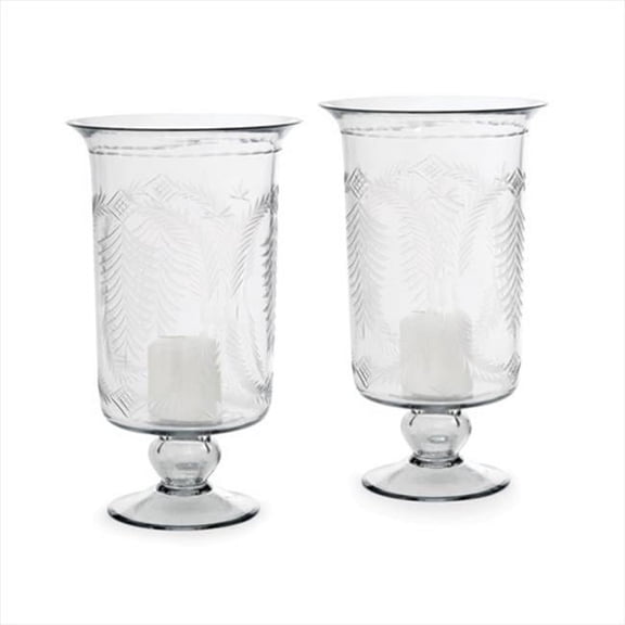 Deco Home Pair of Tall Etched Hurricanes