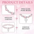 thumbnail image 3 of 60 piezas de recuerdos para bautizo que incluyen 30 pulseras de perlas rosas con crucifijo, 30 bolsas de organza y pulseras de rosario elásticas., 3 of 5