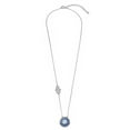thumbnail image 2 of Simulated Sapphire And Clear Cubic Zirconia Evil Eye With Hand Of God Necklace Sterling Silver, 2 of 3