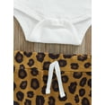 thumbnail image 6 of Baby Summer Clothes Short Sleeved Letter Romper + Drawstring Leopard Shorts 2 Piece Outfits Set, 6 of 7