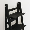 thumbnail image 3 of Milltown Merchants Distressed Ladder Shelf - Rustic Leaning Bookshelf - Black, 3 of 6