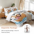 thumbnail image 7 of Cartoon Animals Bedding Duvet Cover Set Queen Size 4 Pieces Lion RescueBoat in Ocean Bedding Set with Zipper Closure, 1 Comforter Cover 90x92 Inches 1 Flat Sheet & 2 Pillow Cases, 7 of 7