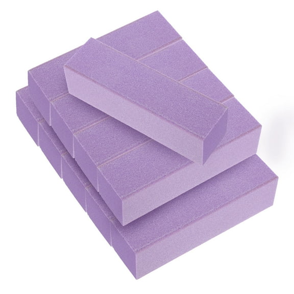 Soimiss 10Pcs Durable Purple Manicure Block Nail Files Easy to Carry
