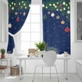 thumbnail image 5 of Fsddascl Blue Christmas Blackout Curtains for Bedroom/Living Room, Thermal Insulated Kitchen Curtains, Xmas Winter Pine Balls Snowflakes Grommet Darkening Window Treatment Drapes 52"x72"x2, 5 of 6
