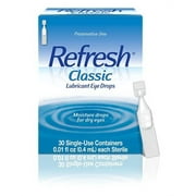 Refresh Classic Lubricant Eye Drops, Preservative-Free, 0.01 Fl Oz Single-Use Containers, 30 Count (Pack of 1)