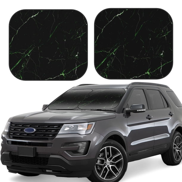 Fotbe Black Marble Juego de 2 Piezas de Parasoles para Parabrisas | Bloqueador Solar para Auto | Accesorios Plegables para Protección Solar Interior-Medium