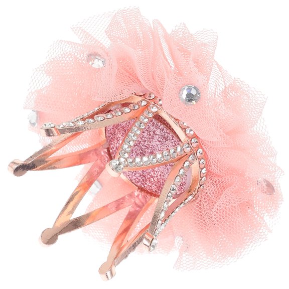 CIMAXIC 1Pc Pink Rhinestone Crown Hair Clip Durable Bobby Pin for Stylish Hair Decoration