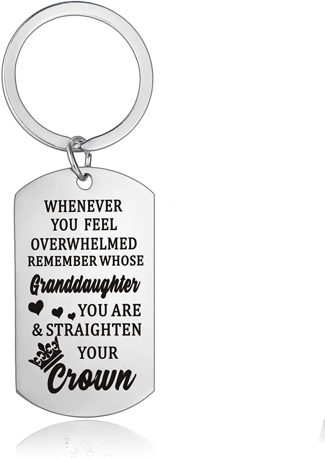 Inspirational Gifts keychain Whenever You Feel Overwhelmed Straighten Crown Keychain 