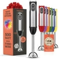 thumbnail image 1 of Powerful Immersion Blender, Electric Hand Blender 500 Watt with Turbo Mode, Detachable Base. Handheld Kitchen Gadget Blender Stick for Soup, Smoothie, Puree, Baby Food, 304 Stainless Steel Blades, 1 of 8