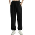 thumbnail image 7 of ZHYou Fleece Sweatpants for Women Soft Warm Casual Joggers with Pockets Elastic Drawstring Waist,Black,Size M, 7 of 7