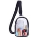 thumbnail image 4 of Nueva bolsa de pecho transparente de PVC, horizontal, mini, de viaje, de un solo hombro, cruzada, para deportes al aire libre., 4 of 7