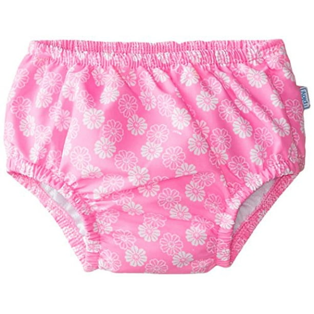 i play. Baby Girls' Ruffle Snap Reusable Absorbent Swim Diaper, Pink