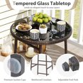 thumbnail image 4 of Gymax 3 PCS Outdoor Swivel Bar Set w/2 Chairs Tempered Glass Top Soft Cushions, 4 of 9