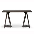 thumbnail image 5 of Simpli Home Sawhorse SOLID WOOD 50 inch Wide Modern Industrial Console Sofa Table in Dark Chestnut Brown, 5 of 10