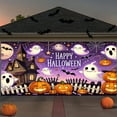 thumbnail image 2 of Halloween Car Garage Door Cover, Pumpkin Garage Buddy Ghost Banner Backdrop Decorations Outdoor Party Photography Backdrop(Purple,71x43Inch), 2 of 6